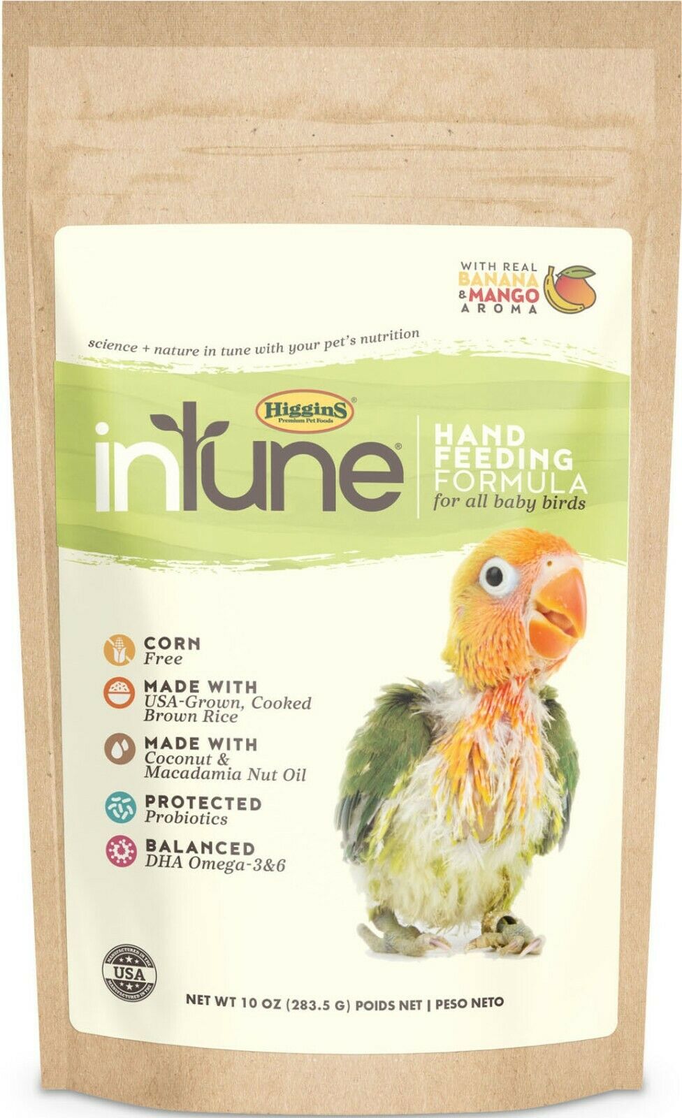 Higgins INTUNE HAND FEEDING infant formula Regular For All Birds 10oz